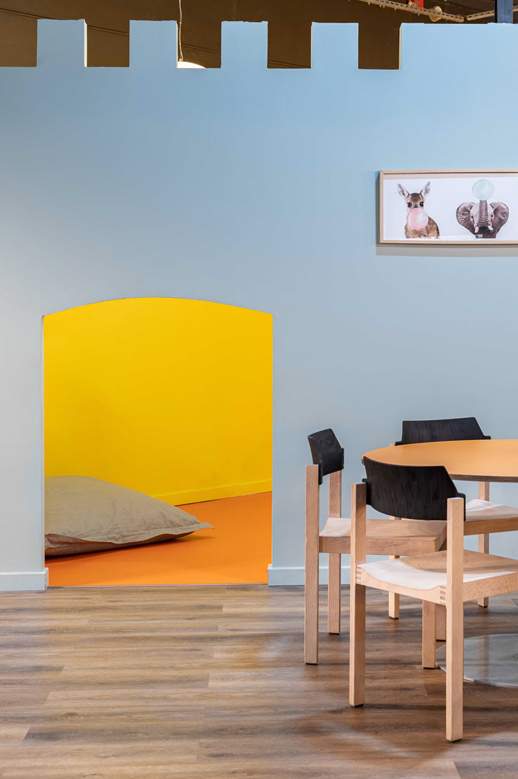 Snug corners lend the cafeteria a homely feel